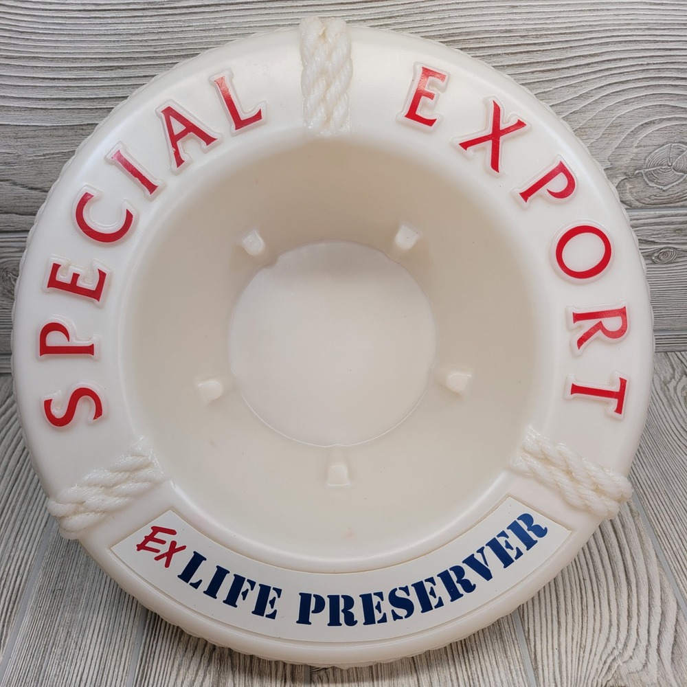 Special Export Lite Beer Life Preserver Ice Bucket Nautical‎ Barware Plastic Vtg